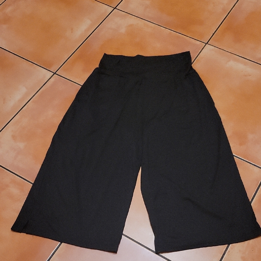 Tarse Black Wide Leg Cropped Yoga Pants XL - Picture 2 of 5